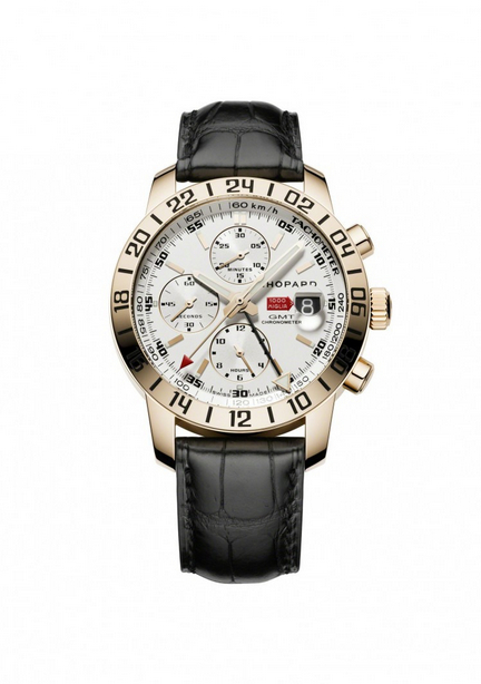 Replica Chopard Mille Miglia GMT Chrono Rose Gold 161267-5001 leather replica Watch